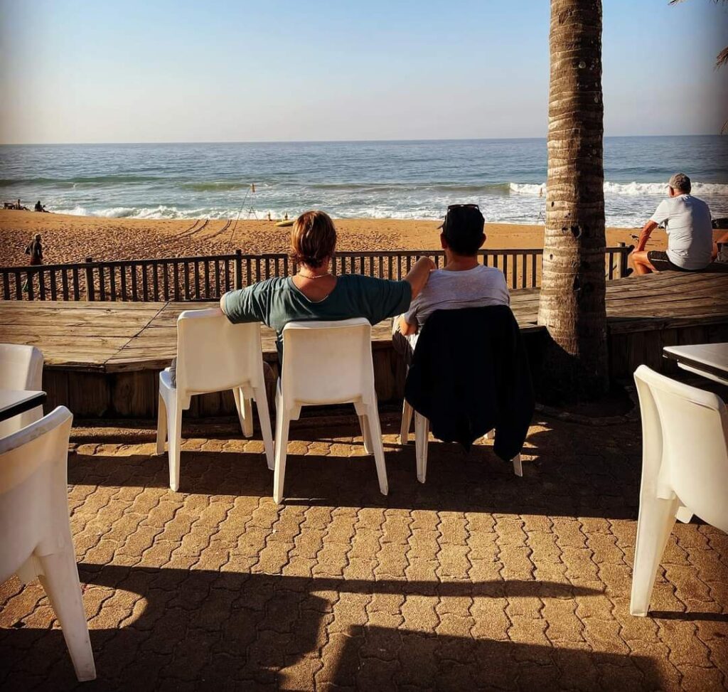 Relaxing on the boardwalk